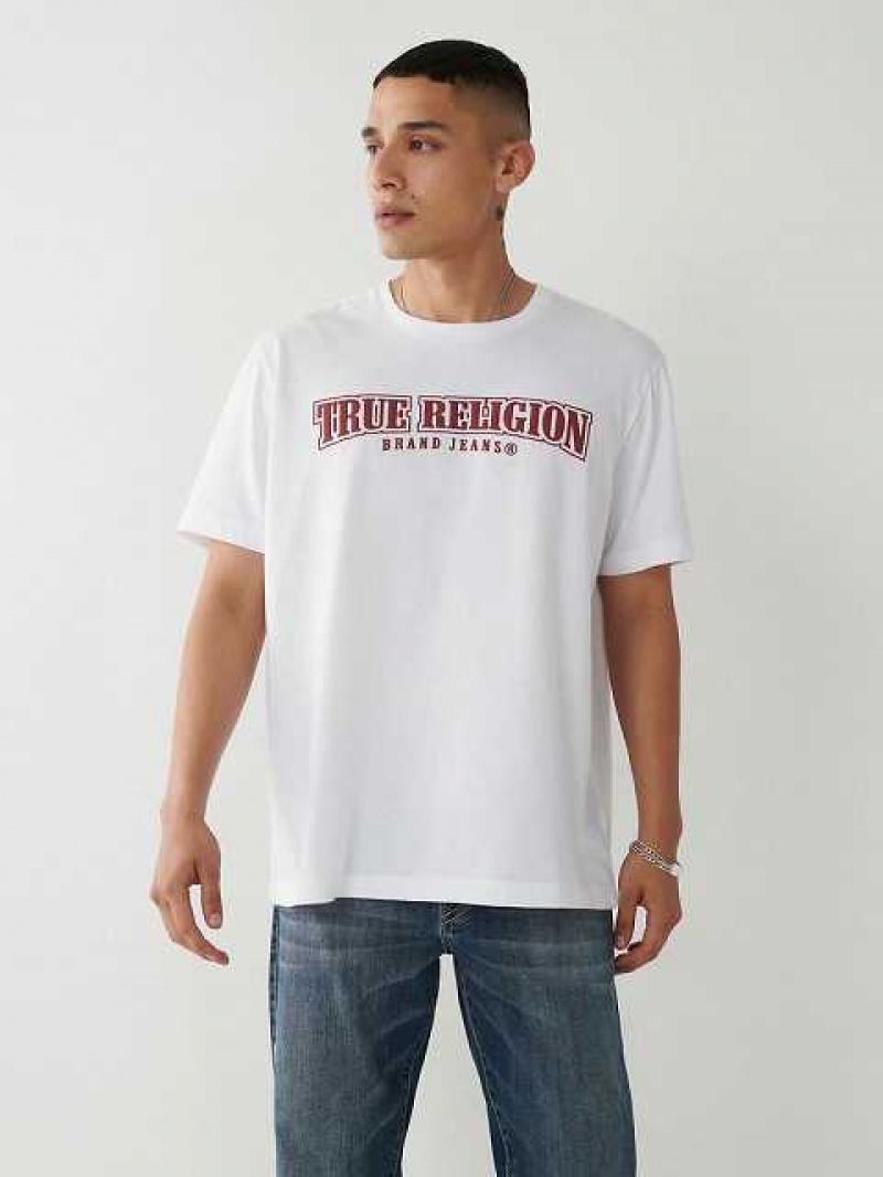 Camiseta True Religion Horseshoe Relaxed Hombre Blancas | Colombia-WAHVMBD97