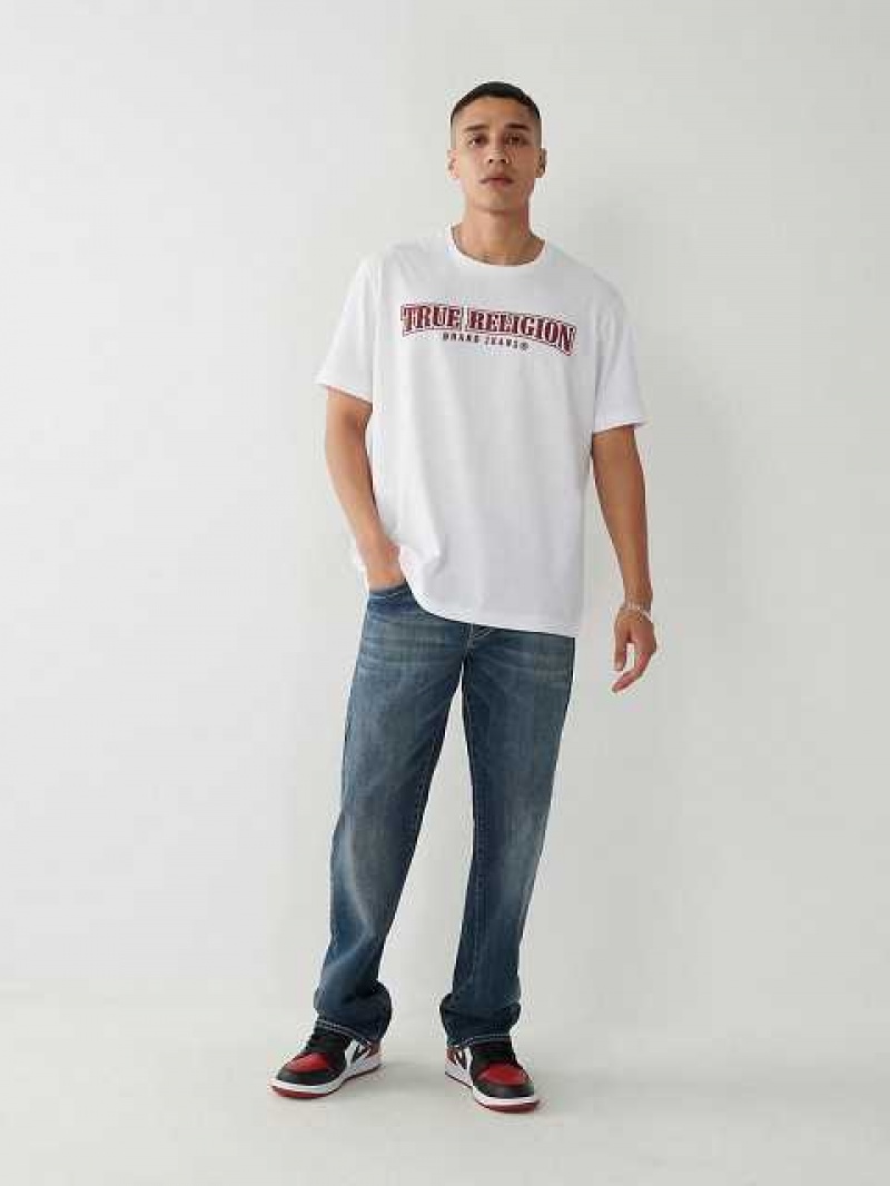 Camiseta True Religion Horseshoe Relaxed Hombre Blancas | Colombia-WAHVMBD97