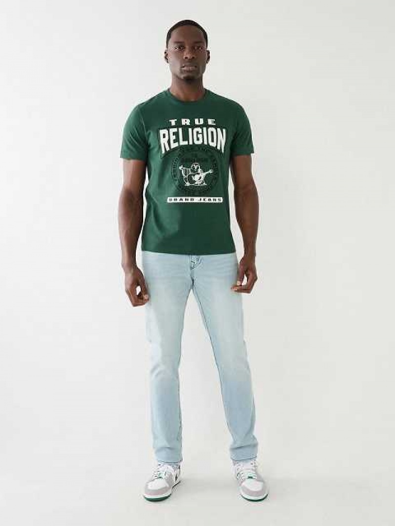 Camiseta True Religion Tr Buddha Logo Crew Neck Hombre Verde Marrones | Colombia-IKSJNLE82