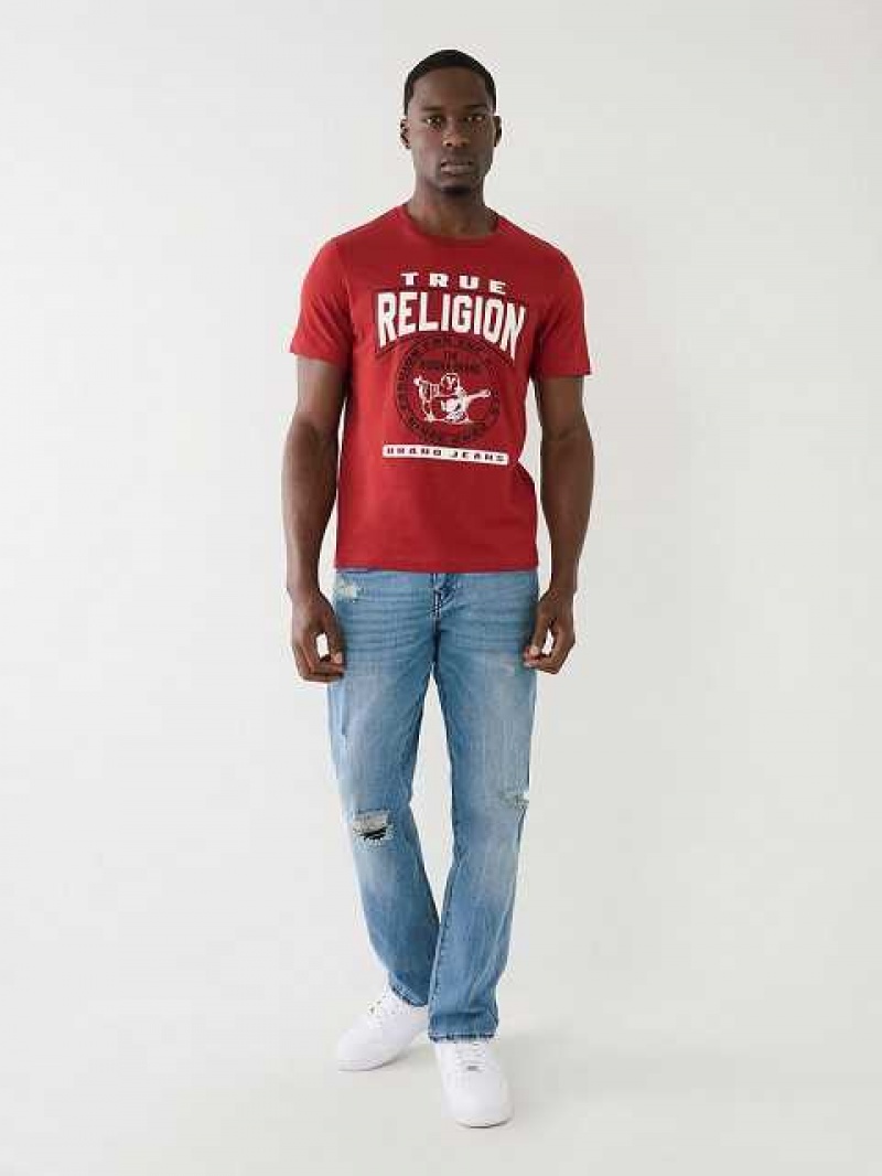 Camiseta True Religion Tr Buddha Logo Crew Neck Hombre Rojas | Colombia-FWJNAQD65