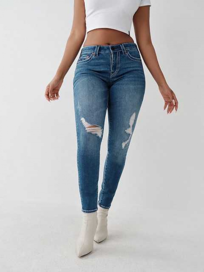 Jeans Skinny True Religion Halle Big T Super Mujer Azules | Colombia-LMWGHPF71