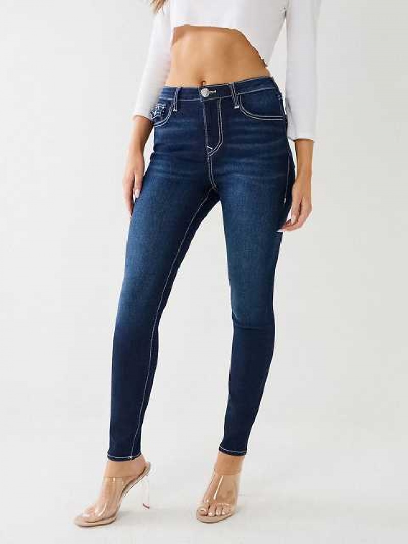 Jeans Skinny True Religion Halle Hr Sn Flap Mujer Azul Marino | Colombia-HLYGNJQ45