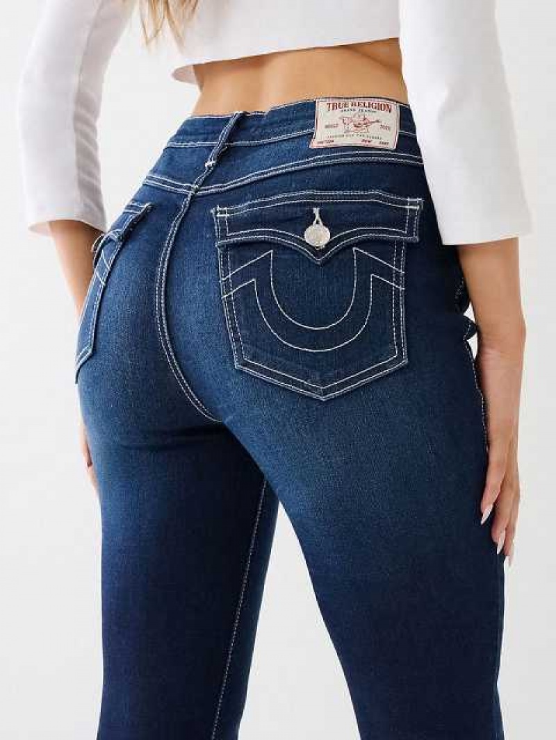 Jeans Skinny True Religion Halle Hr Sn Flap Mujer Azul Marino | Colombia-HLYGNJQ45