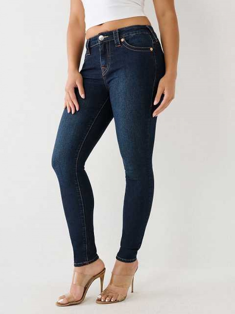 Jeans Skinny True Religion Halle Mid Rise Super Mujer Azules Oscuro | Colombia-ANPWLQS97