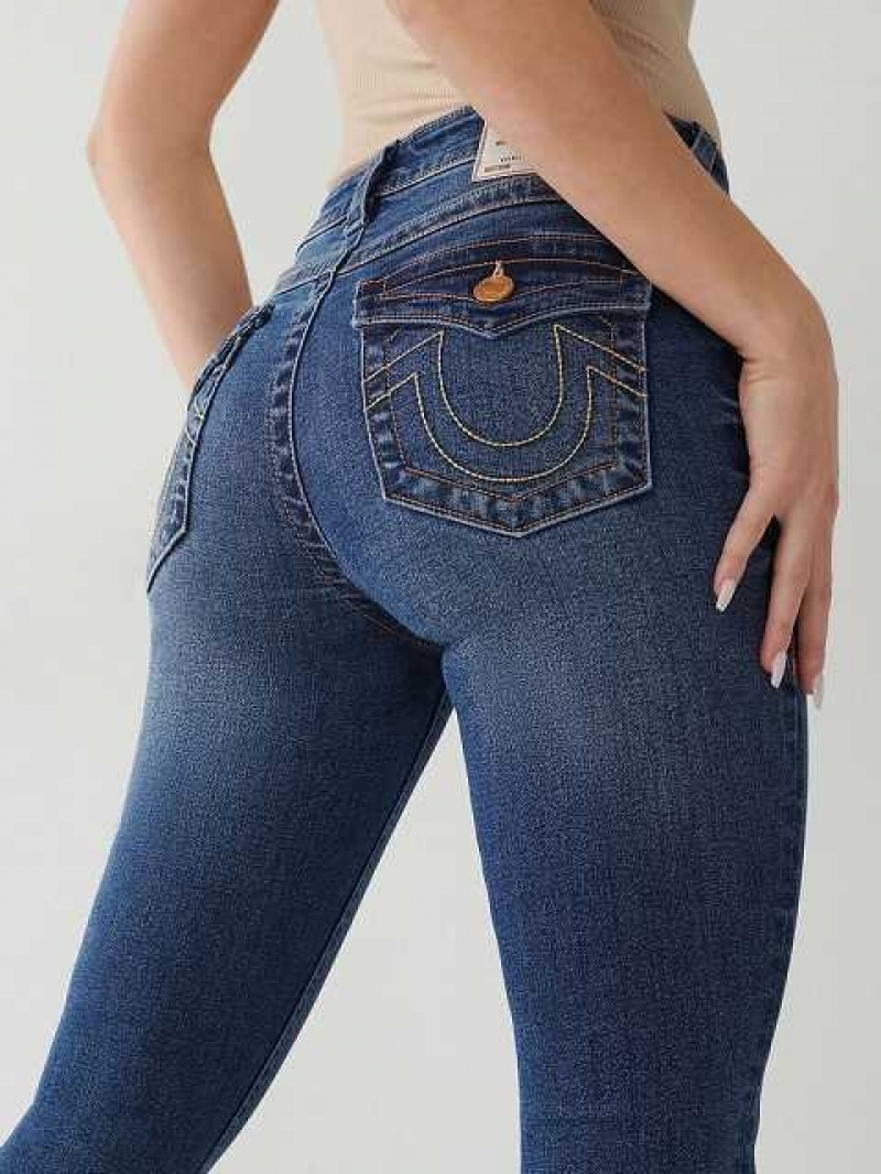 Jeans Skinny True Religion Halle Mid Rise Super Mujer Azules | Colombia-MJSKVWP84