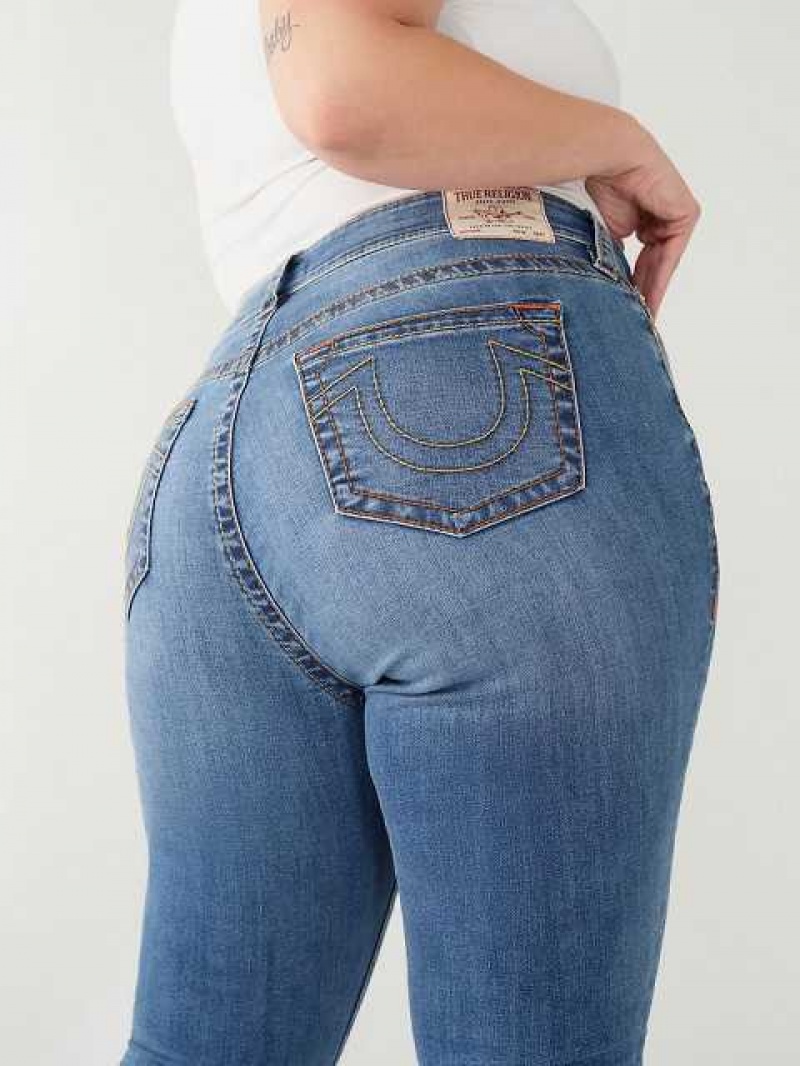 Jeans Skinny True Religion Jennie Big T Curvy Crop Mujer Azules | Colombia-BUHJPIN07