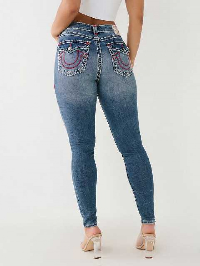 Jeans Skinny True Religion Jennie Hr Super T Mujer Azules | Colombia-RKUWMFO17