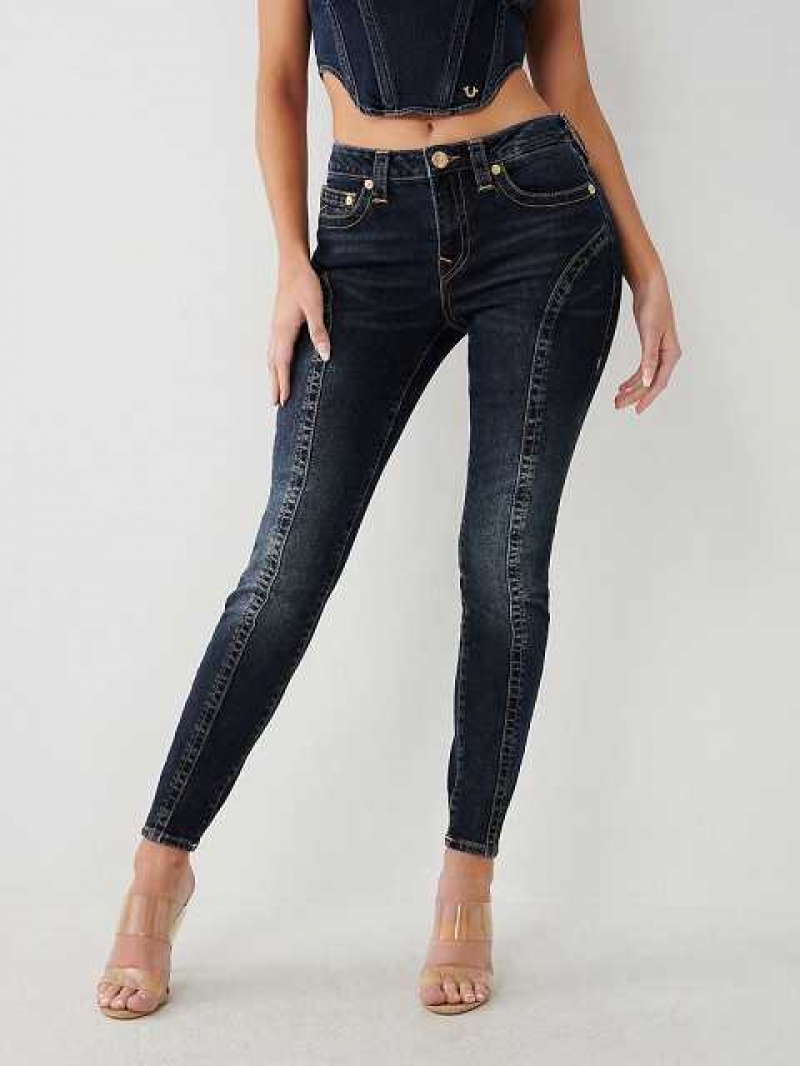 Jeans Skinny True Religion Jennie Mid Rise Curvy Mujer Azul Marino | Colombia-HNMYOKU53