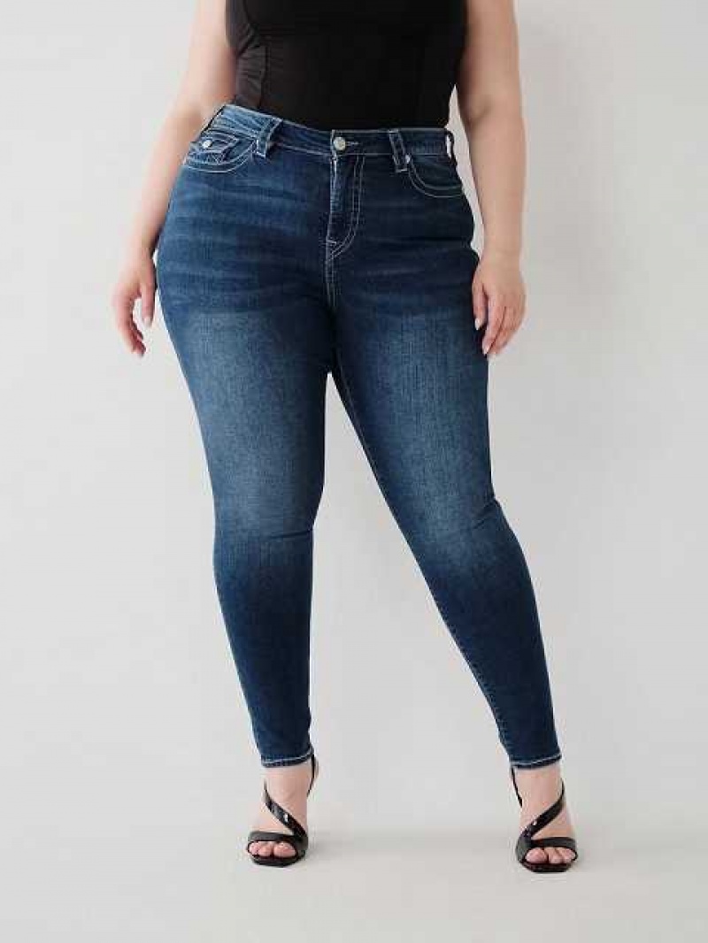 Jeans Skinny True Religion Jennie Mid Rise Curvy Mujer Azules Oscuro | Colombia-CJLPGBQ92