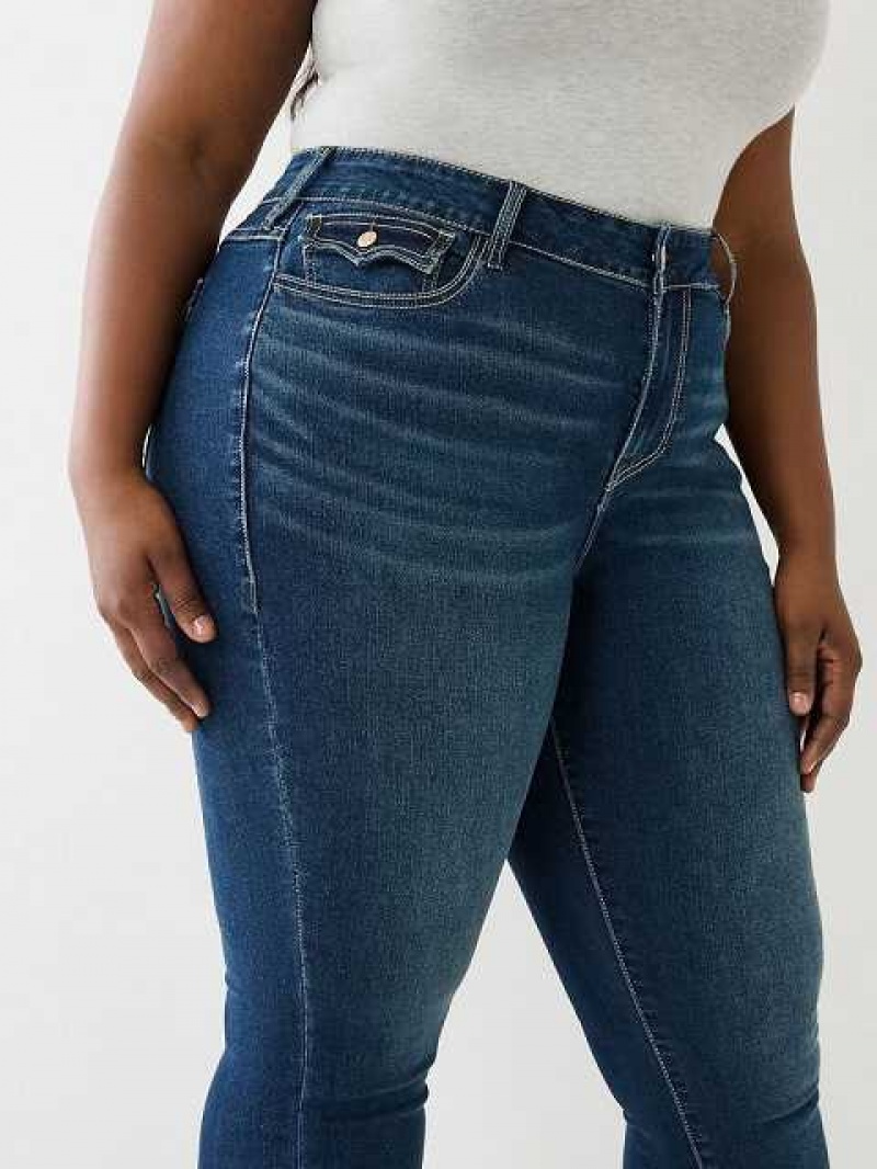 Jeans Skinny True Religion Plus Jennie Mid Rise Flap Mujer Azul Marino | Colombia-EDKSIXY47