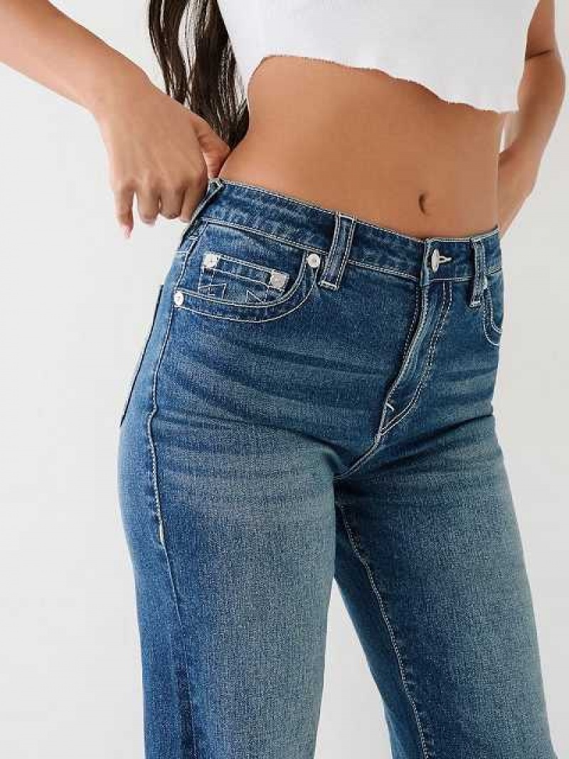 Jeans Straight True Religion Sarah High Rise Mujer Azules Oscuro | Colombia-JOQEYDL91