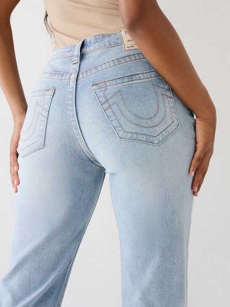 Jeans Straight True Religion Sarah High Rise Mujer Azules Claro | Colombia-EALZHSF64