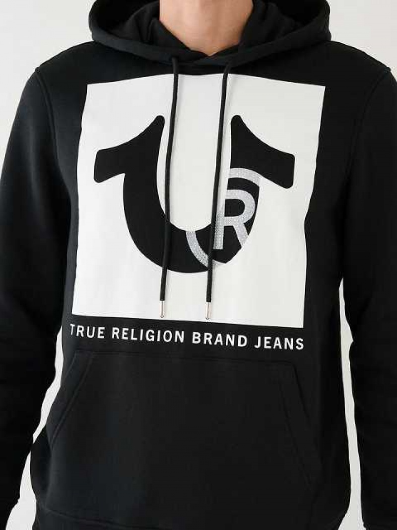 Sudadera con Capucha True Religion Studded Logo Hombre Negras | Colombia-HTWPUJF31