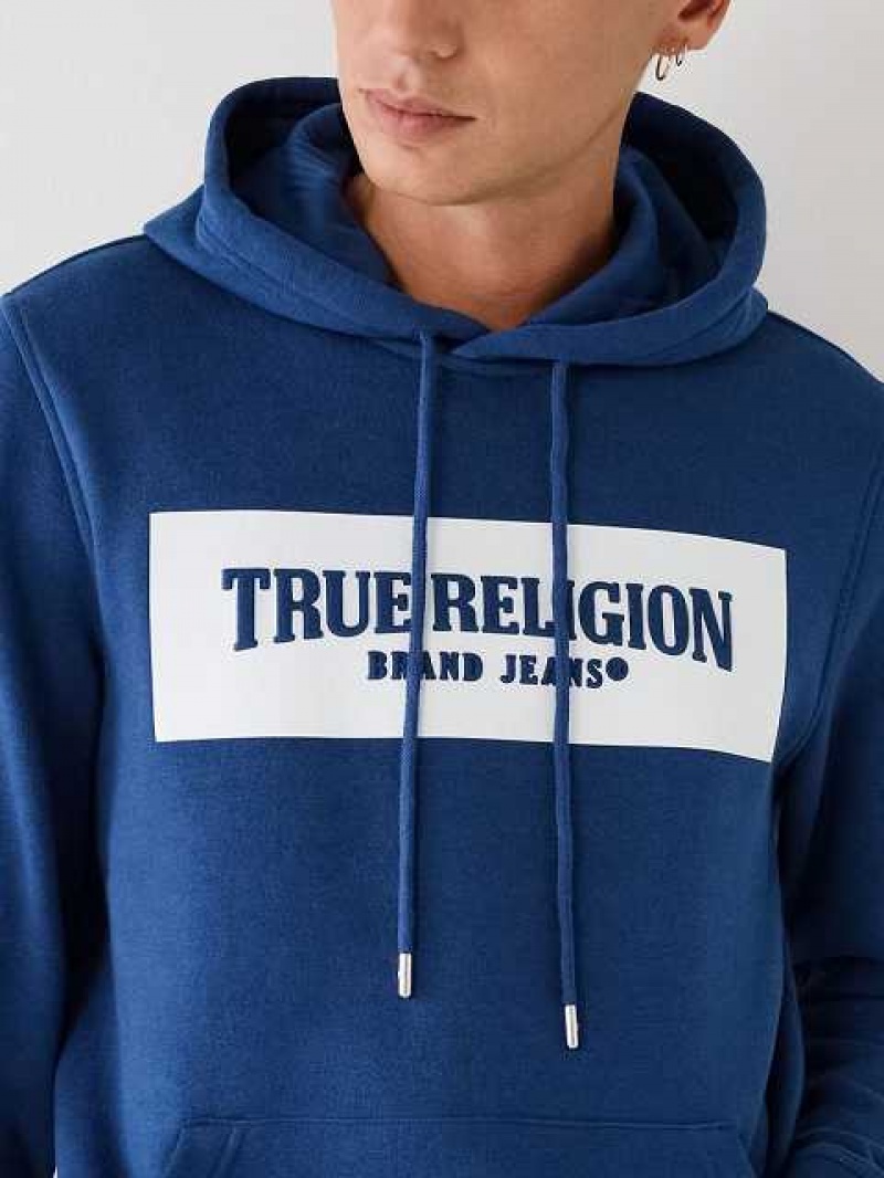 Sudadera con Capucha True Religion True Logo Hombre Azules | Colombia-MUREDCK62